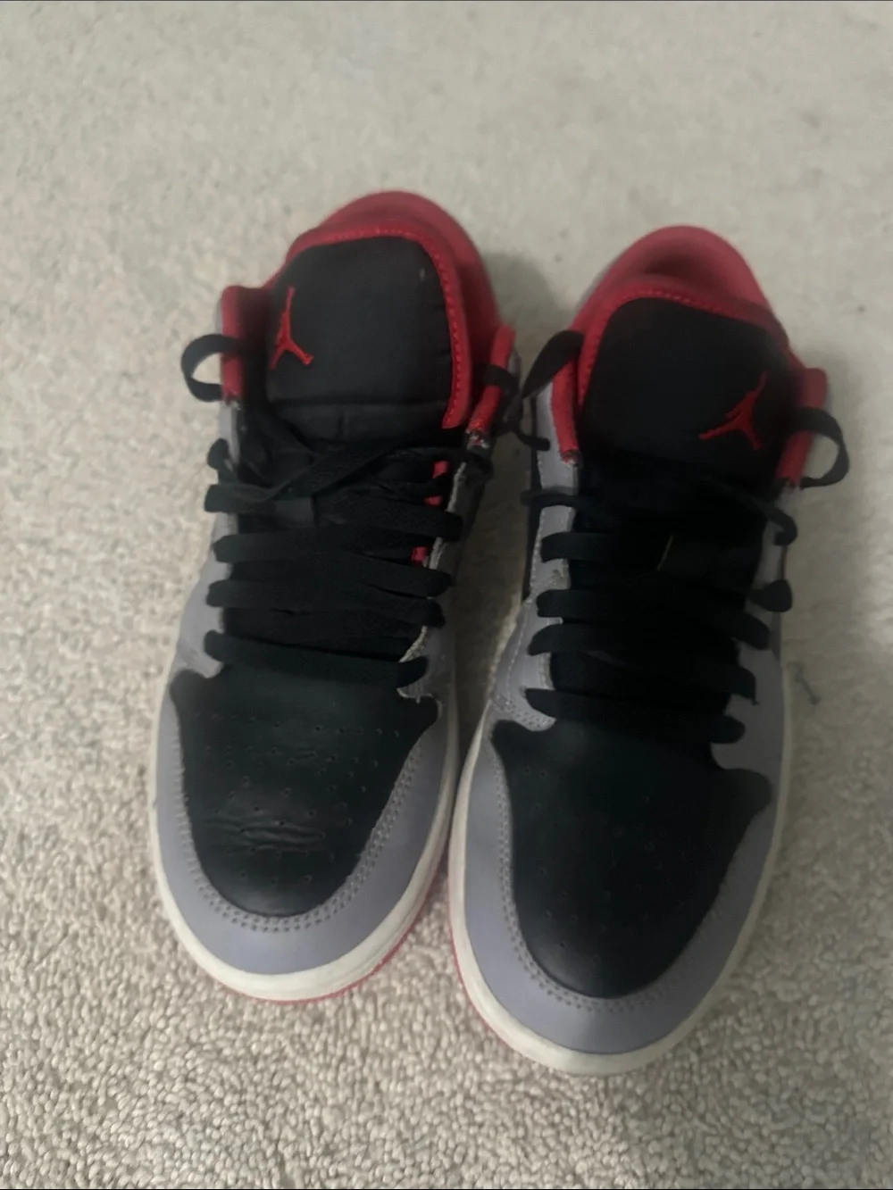 Jordan Low-Top Sneakers in Black, Gray and Red